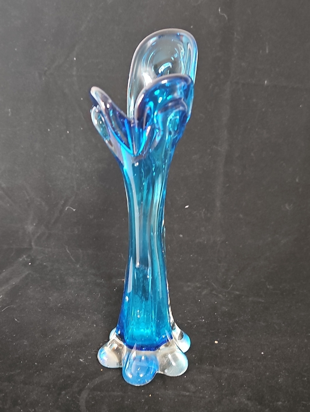 Blue Art Glass Bud Vase - Elegant Handcrafted Home Accent